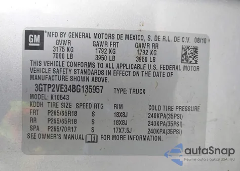 2011 GMC Sierra 1500 Sle from USA, damaged, VIN 3GTP2VE34BG135957